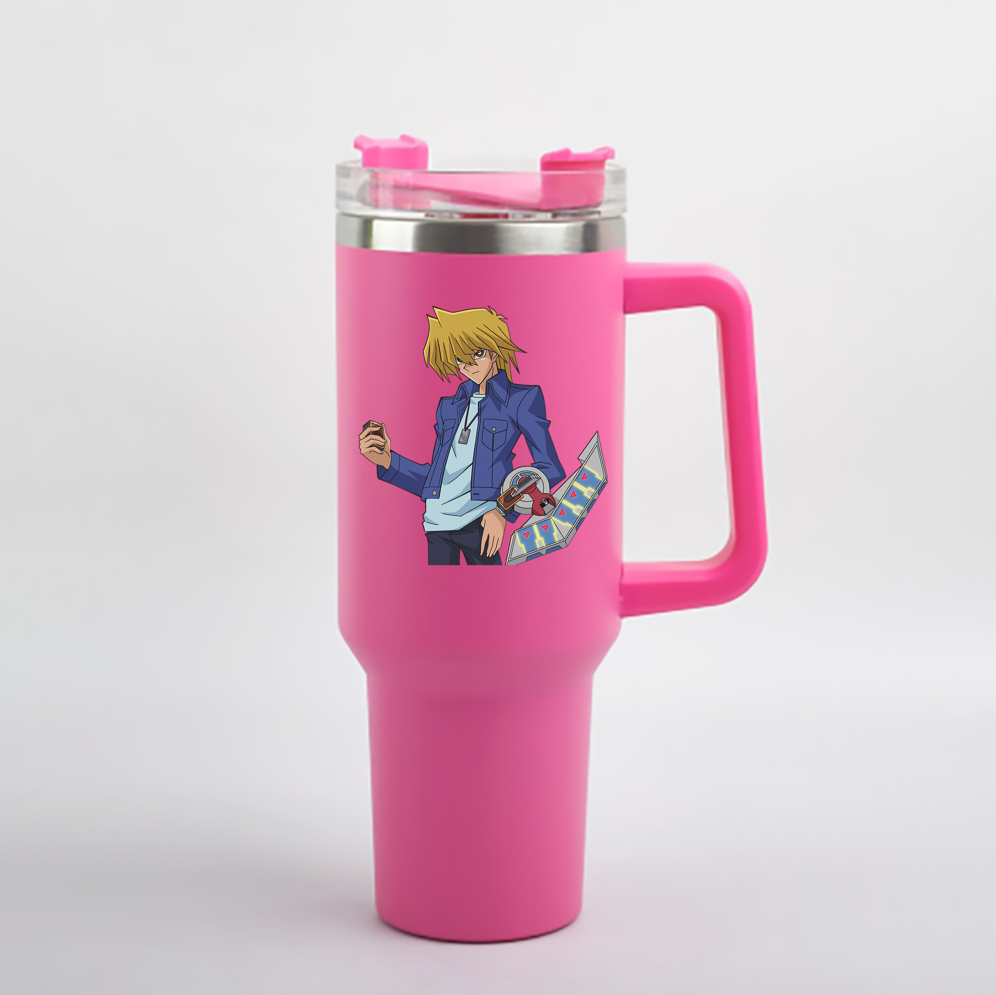 （画像用） 遊☆戯☆王 Yu-Gi-Oh! 1200mL車用タンブラー - クリスタルステッカー（プラスチックストロー付き）